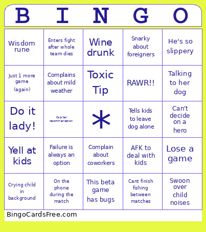 Barbie Bingo Card