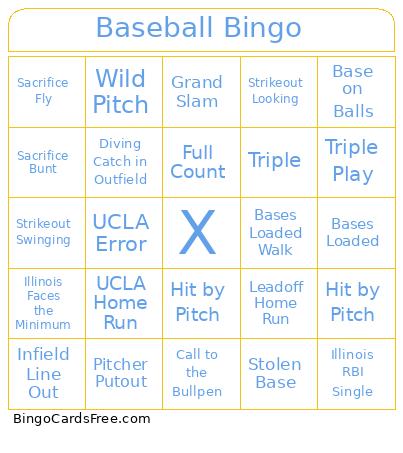 Baseball Bingo B1G Game 4