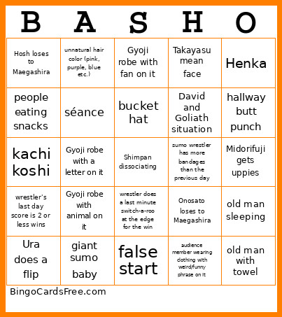 Basho Bingo Card