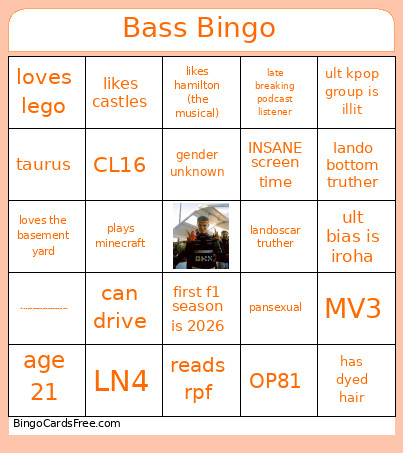 Bass Bingo Card