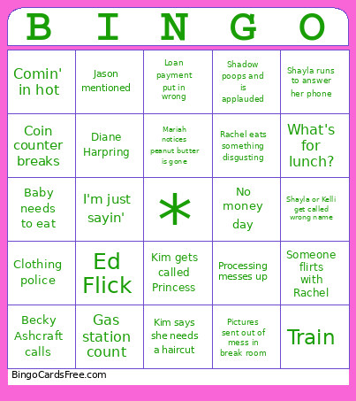 Batesville Bingo Card