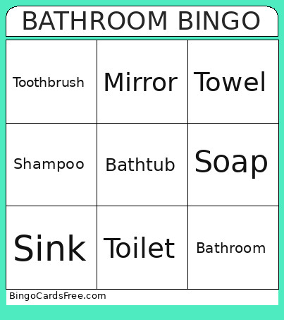 BATHROOM Bingo Card