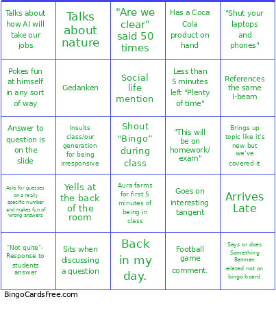 Batman Bingo Card