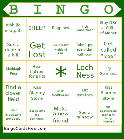 Battle Born Travel Club Bingo Card
