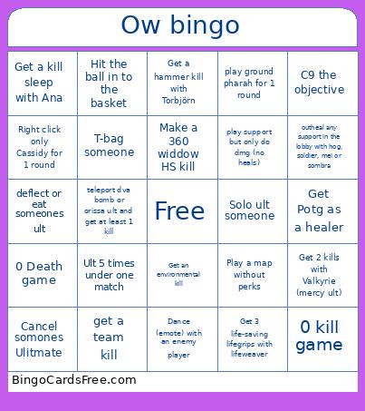 BB OW Bingo Card