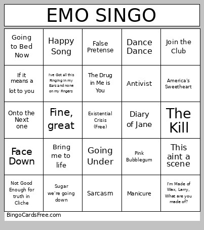 BBGES Playlist 3 Bingo Card