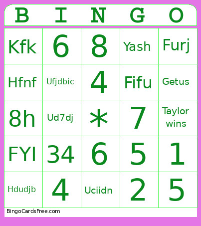 Bbhuj Bingo Card
