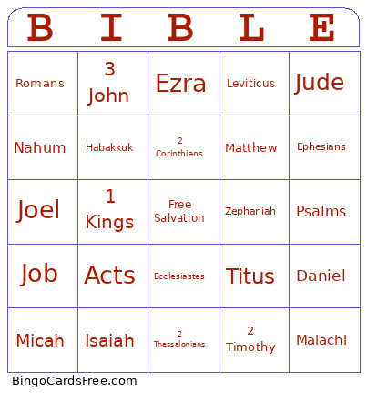 Bbile Bingo Card