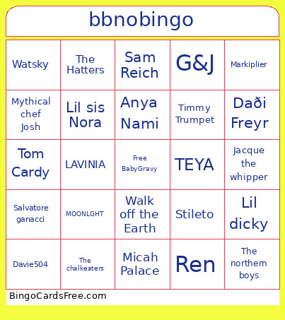 Bbno$ Collab Bingo Card