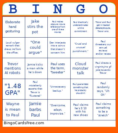 BD Bingo Card