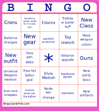 BDO Ball Bingo Card