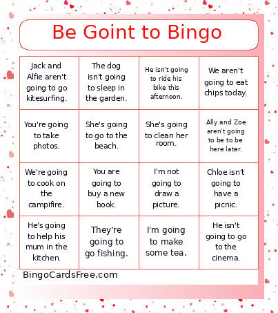 Be Goint To Bingo Card