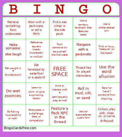 Beach Ball Bingo Card