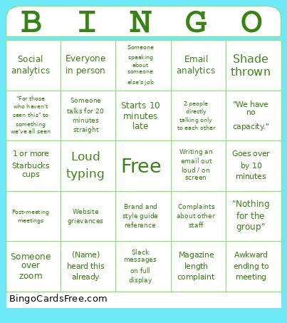 BEAM TEAM BINGO