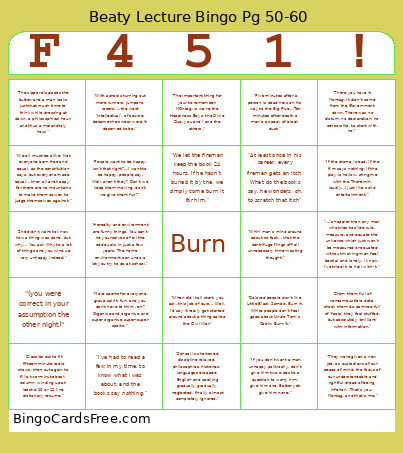 Beaty Lecture Pg 50-60 Bingo Card