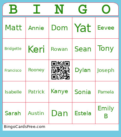 Bebebe Bingo Card