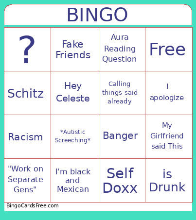 Bebop Bingo Card