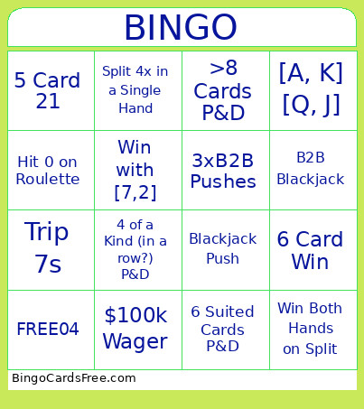 Beccaur Bingo Card