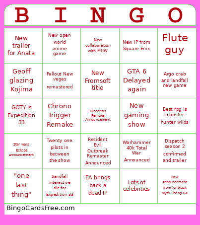 Beefhouse Bingo Card