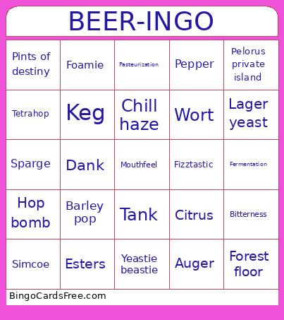 BEER-INGO Bingo Card