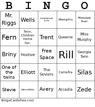 Before We Were Yours Bingo Card