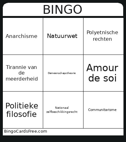 Begrippen H2 Bingo Card