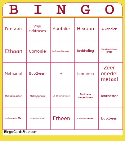 Begrippen H6 +H7 Bingo Card