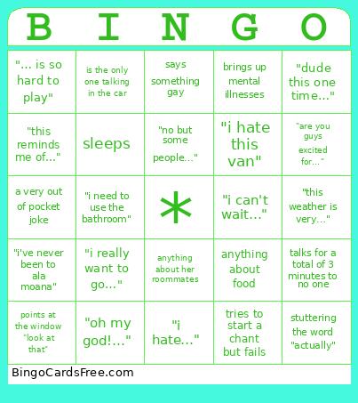 Bella… Bingo Card