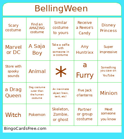 BellingWeen Bingo Card
