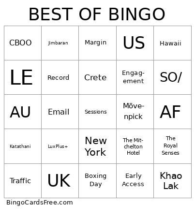 BEST OF BINGO