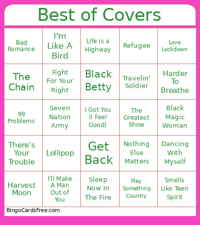 Best Of Covers Bingo Card