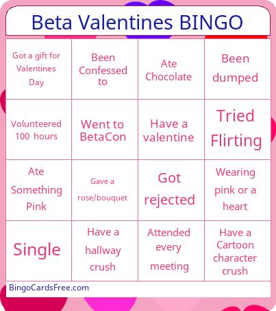 Beta Valentines Bingo