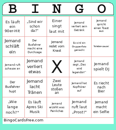 Betriebsausflug 2025 Bingo Card