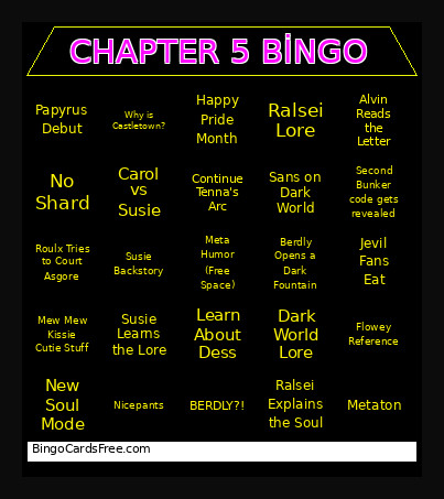 Better Chapter 5 Bingo Card