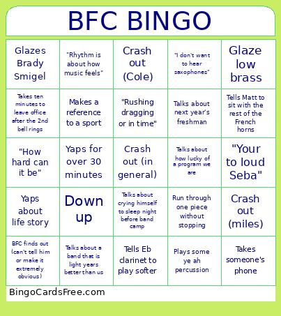 BFC Bingo Card