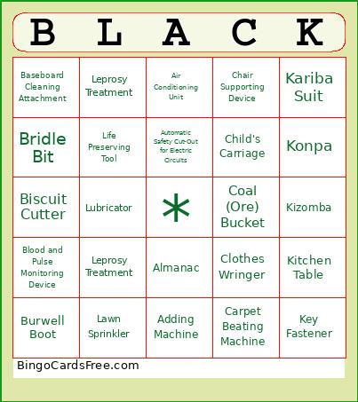 BHM Bingo Card