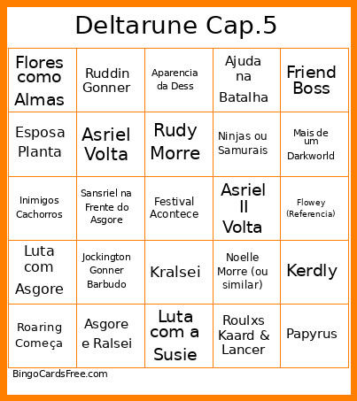 Bi Bi Bi Oo Bingo Card