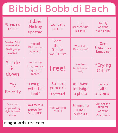 Bibbidi Bobbidi Bach Bingo Card