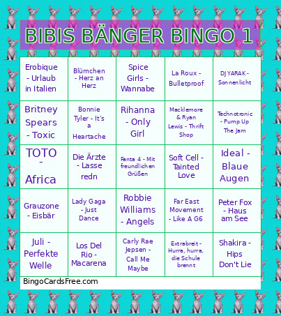 BIBIS BÄNGER 1 Bingo Card
