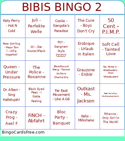 BIBIS 2 Bingo Card