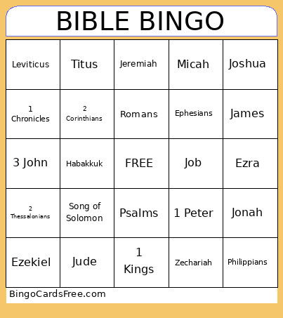 BIBLE Bingo Card