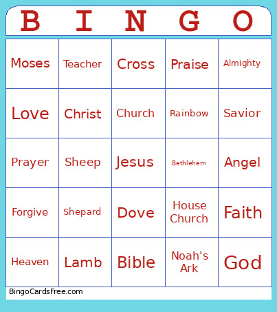 Bible Bingo Card 2