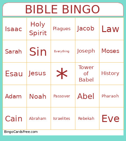Bible Bingo Card