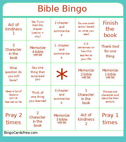 Bible Bingo Card