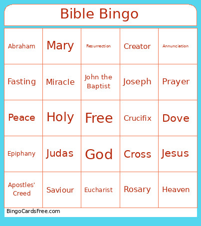 Bible Bingo Card 2