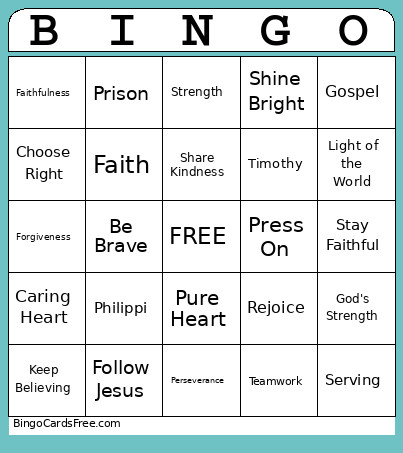 Bible Bingo Card