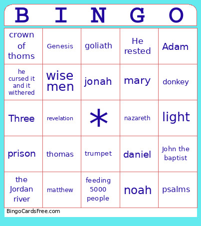 Bible Bingo Card 2
