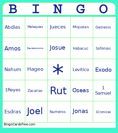 Biblia Bingo Card
