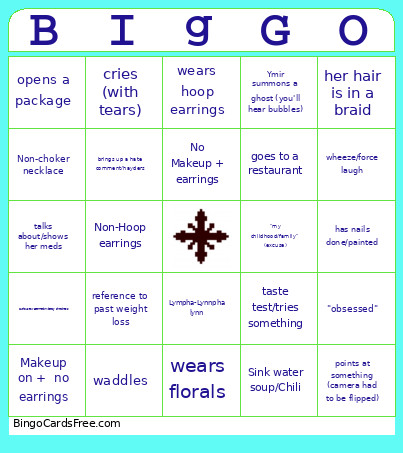 Big Cherry Bingo Card