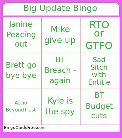 Big Update Bingo